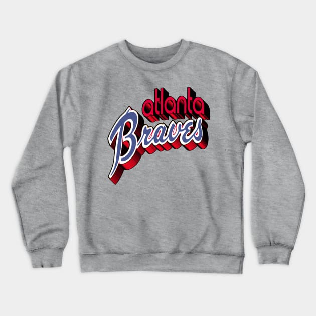 Atlanta Braves 3D - Hank Aaron era 1970s Logo Crewneck Sweatshirt by RetroZest